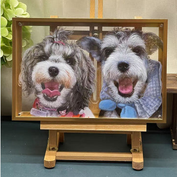 Hand-painted 3D pet portrait,