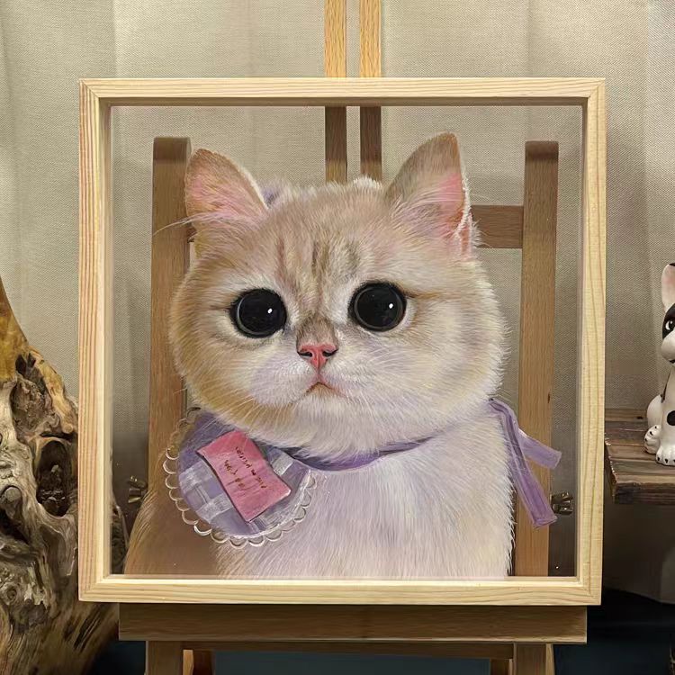 Custom 3D Acrylic Pet Painting | Handmade Layered Pet Art