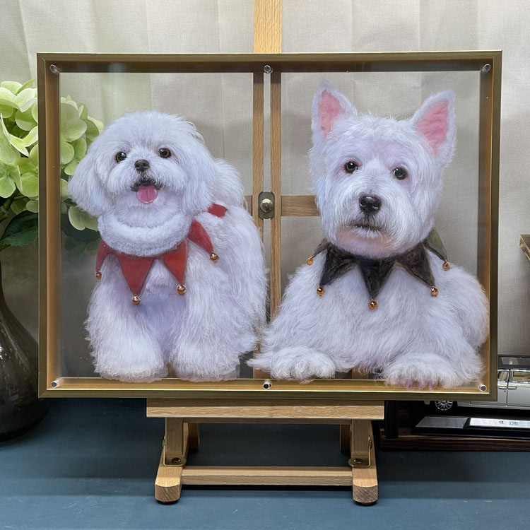 Custom 3D Painting of Two Pets