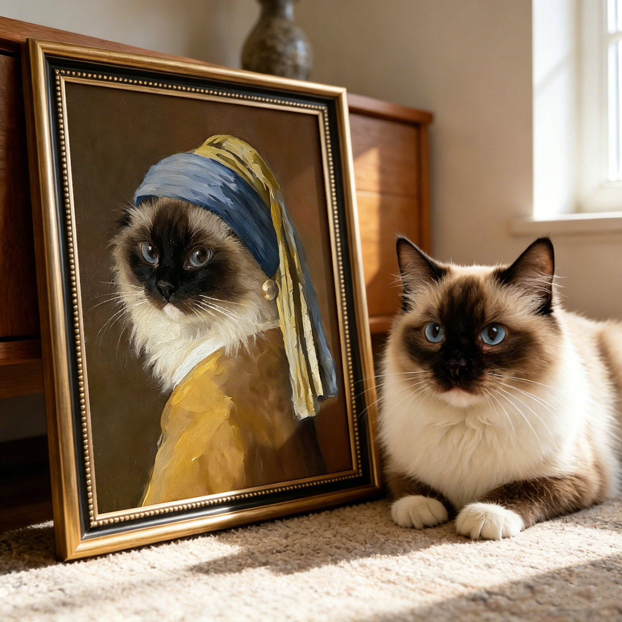 Custom Pet Famous Painting Portrait- Digital Download